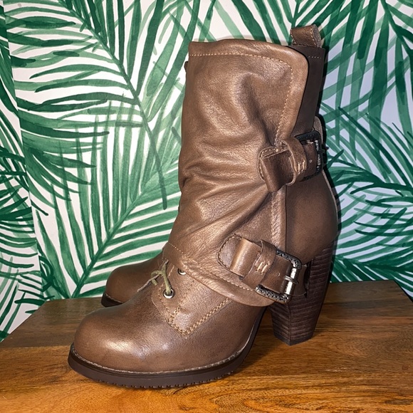 Miz Mooz Sasha Brown Leather Faux Fur Lined Boots Women’s 8 - Picture 4 of 11